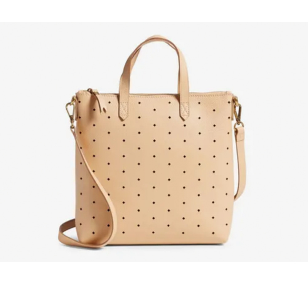 Madewell Perforated Leather Mini Crossbody Transport Tote